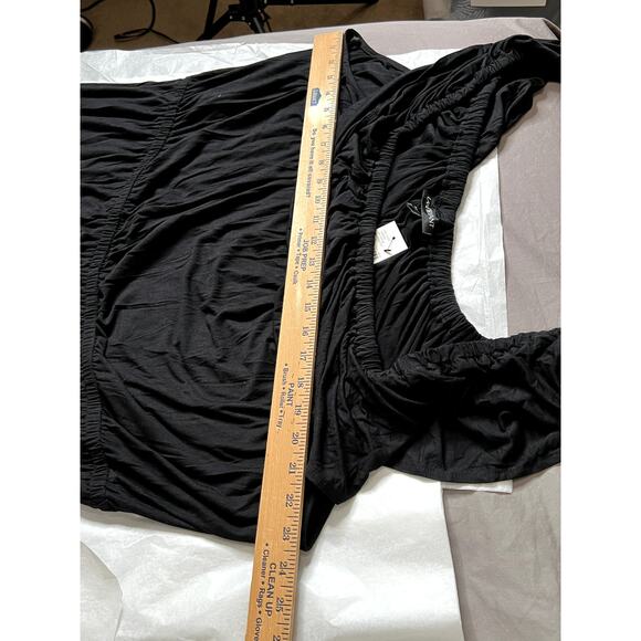 lane Bryant womens size 26/28 midi dress black tiered off shoulder scoop neck - Picture 4 of 7